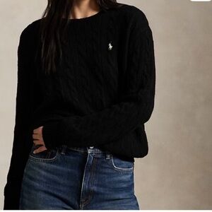 Polo by Ralph Lauren Black Cable Knit Sweater